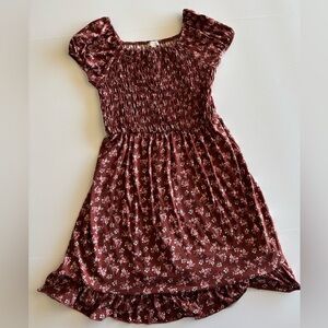 Girls red floral dress size 16